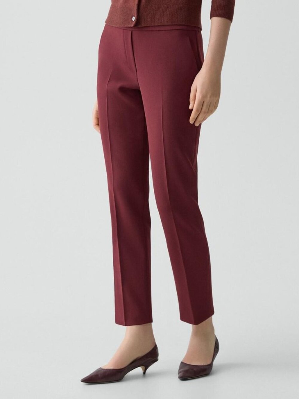 Women's Theory Treeca Full Length Pant in Admiral Crepe Trousers, Size 10